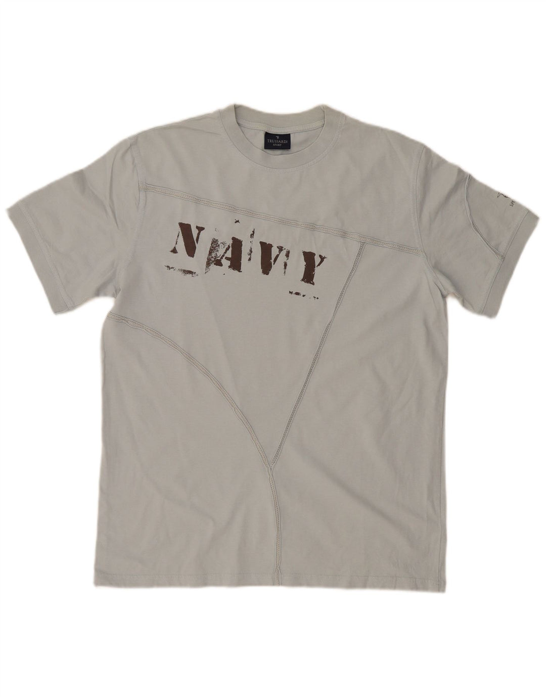 TRUSSARDI Mens Graphic T-Shirt Top XL Blue Cotton