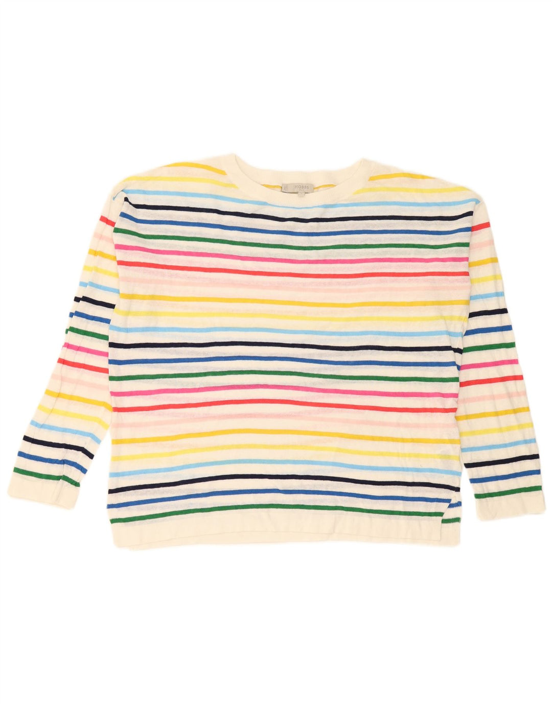 Hobbs Womens Boat Neck Jumper Sweater UK 14 Medium Multicoloured Striped