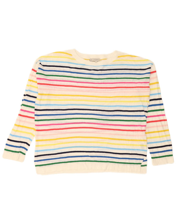 Hobbs Womens Boat Neck Jumper Sweater UK 14 Medium Multicoloured Striped