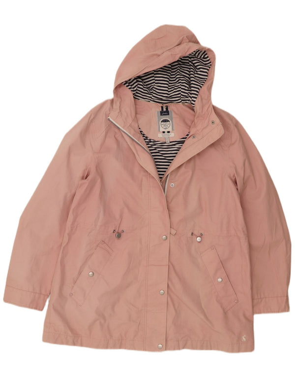 Joules Womens Hooded Raincoat UK 14 Large Pink Cotton