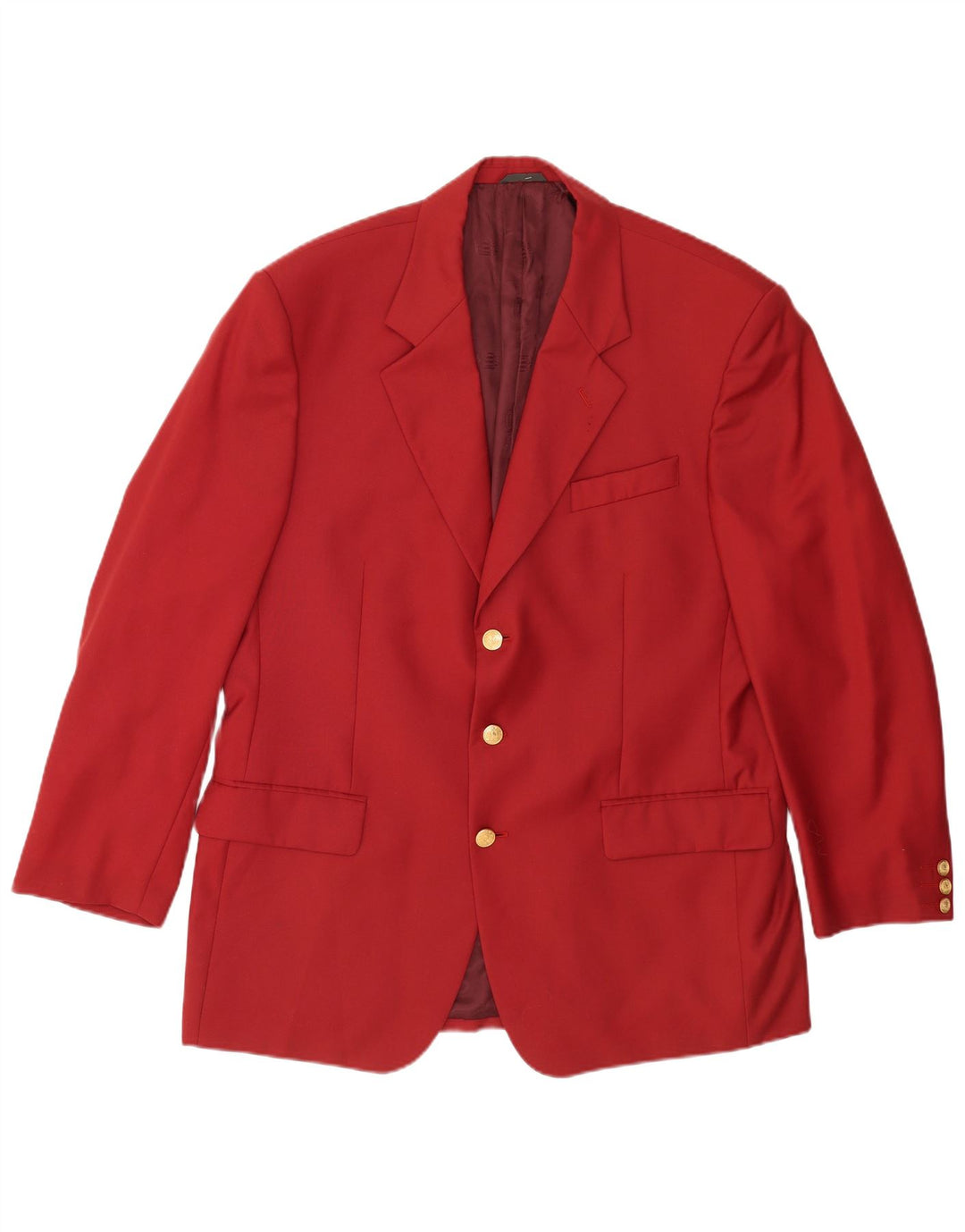 FERRE Mens 001 3 Button Blazer Jacket IT 54 2XL Burgundy Virgin Wool