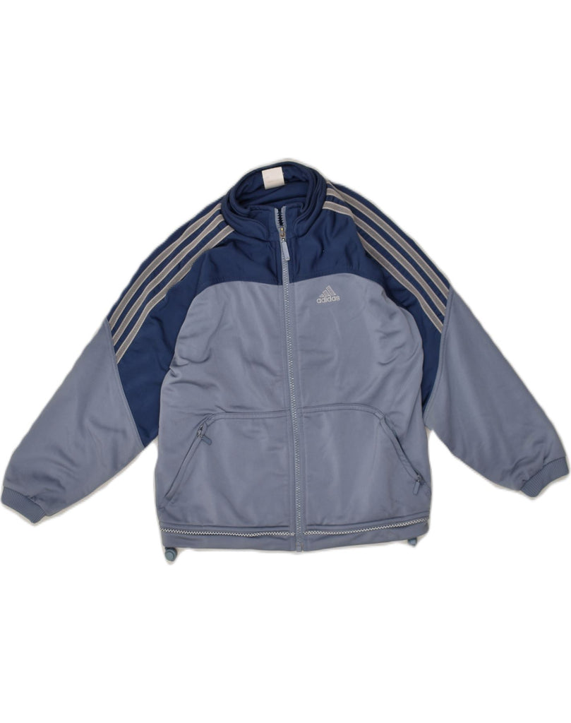 ADIDAS Boys Tracksuit Top Jacket 7-8 Years Grey Colourblock Polyester | Vintage Adidas | Thrift | Second-Hand Adidas | Used Clothing | Messina Hembry 