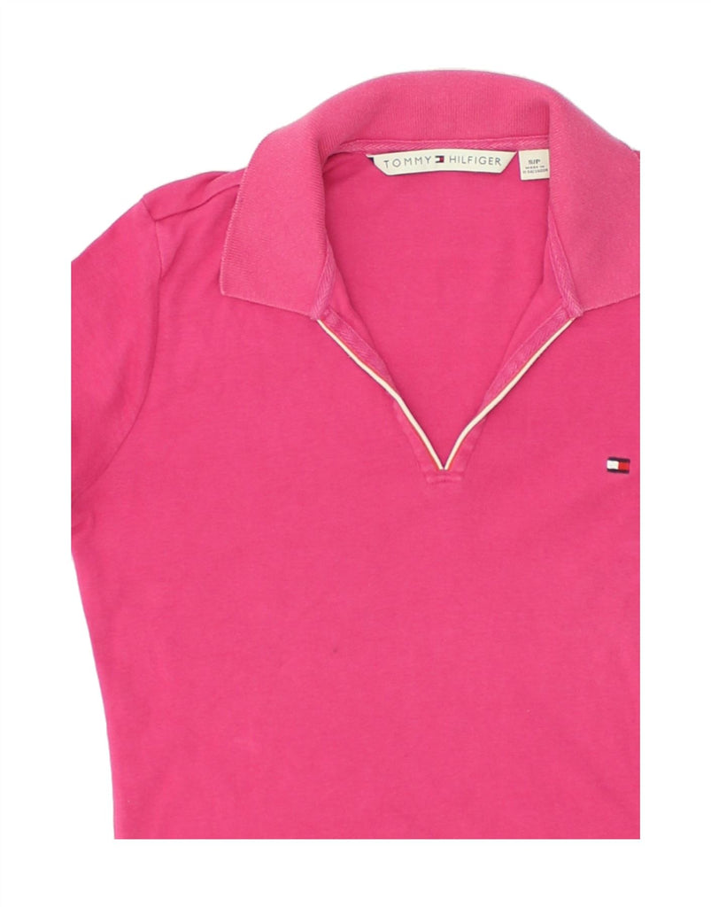 TOMMY HILFIGER Womens Polo Shirt UK 10 Small Pink Cotton | Vintage Tommy Hilfiger | Thrift | Second-Hand Tommy Hilfiger | Used Clothing | Messina Hembry 