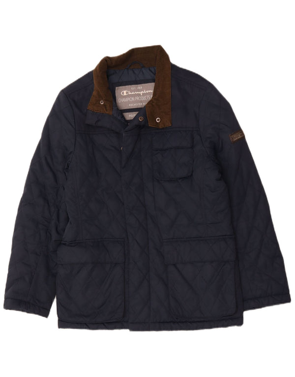 Champion Mens Quilted Jacket UK 36 Small Navy Blue