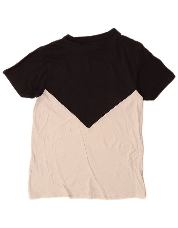 Adidas Womens Graphic T-Shirt Top UK 8 Small Black Colourblock Cotton