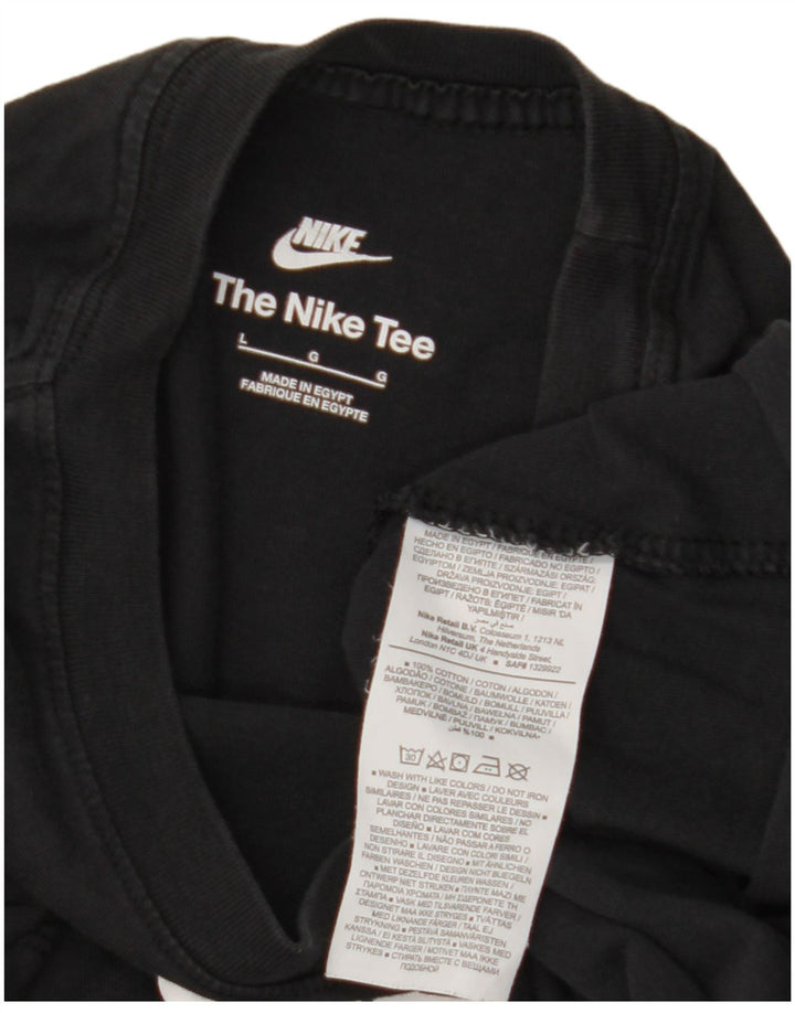 Nike Mens Graphic T-Shirt Top Large Black Cotton