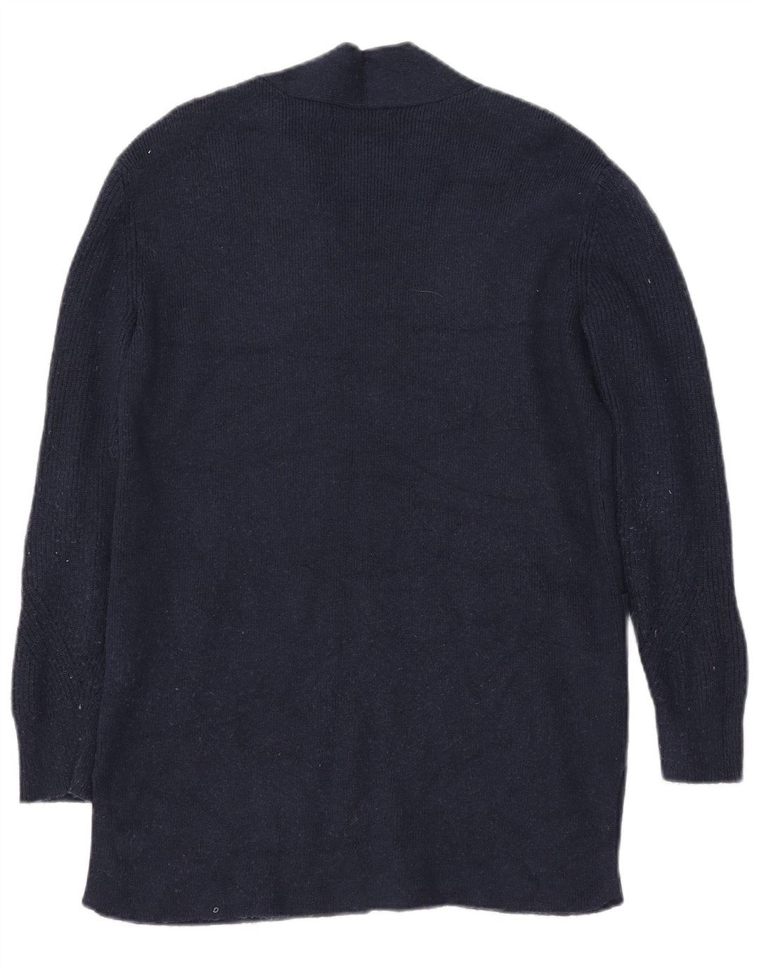 Marks & Spencer Womens Longline Open Cardigan Sweater UK 10 Small Navy Blue