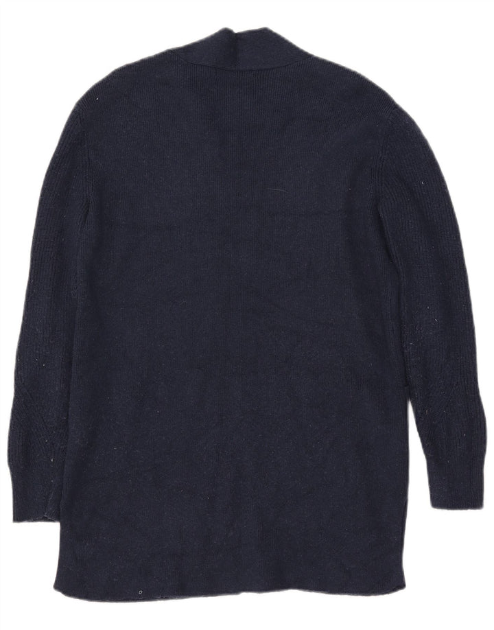 Marks & Spencer Womens Longline Open Cardigan Sweater UK 10 Small Navy Blue