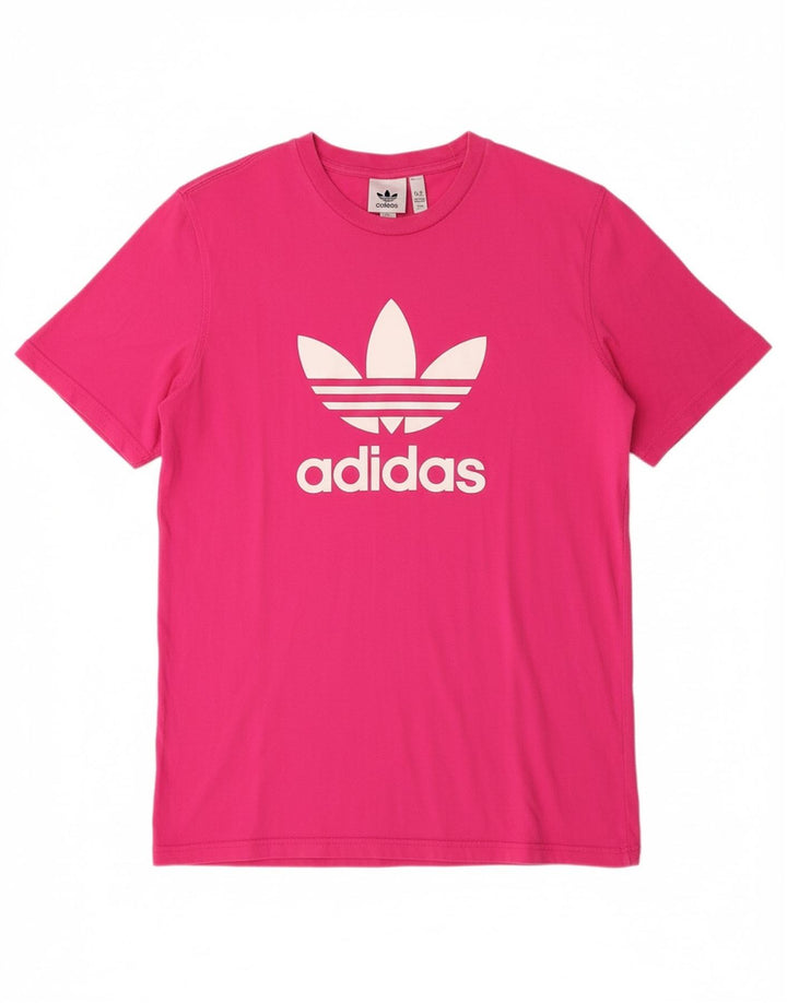 ADIDAS Mens Graphic T-Shirt Top Medium Pink Cotton