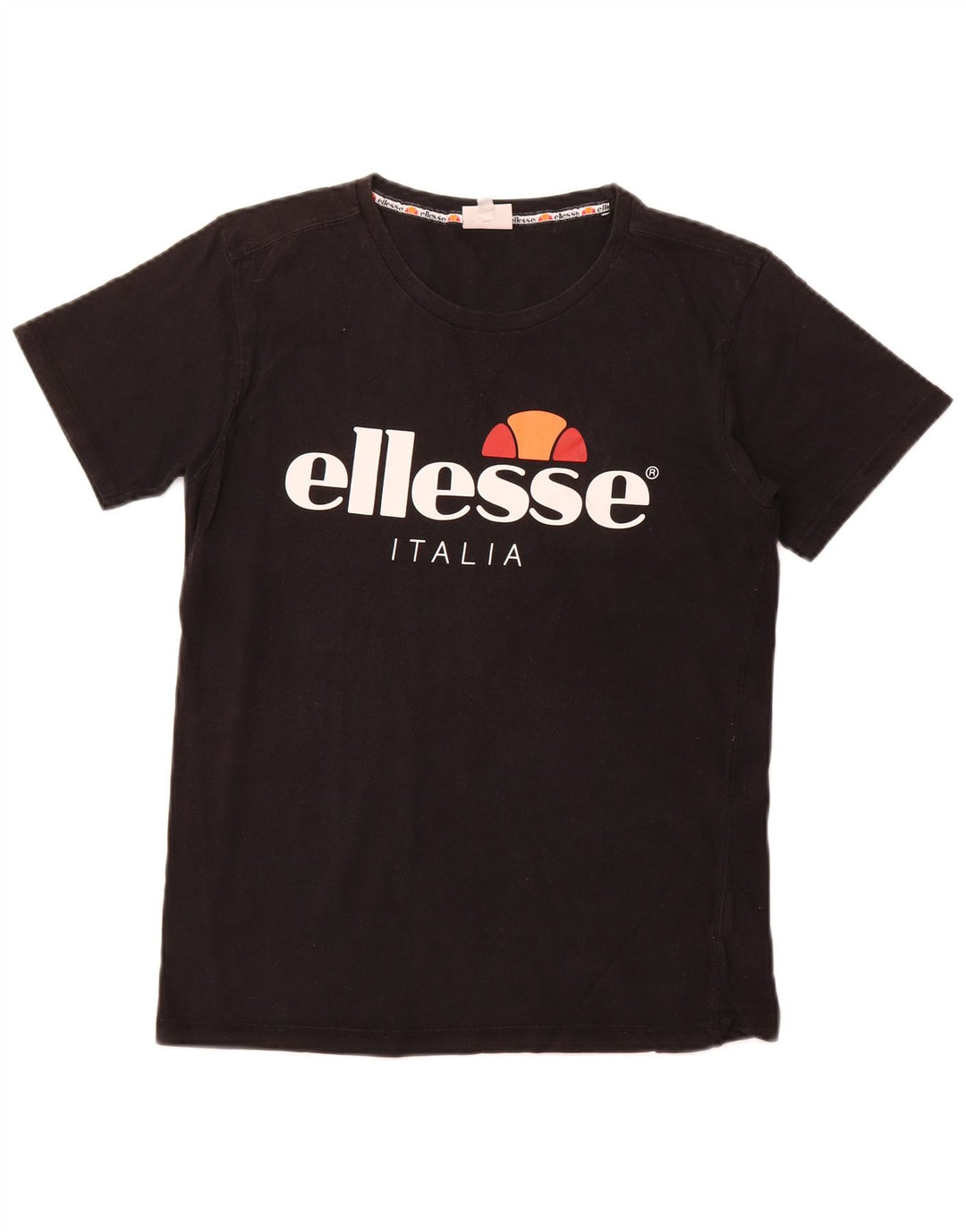 ELLESSE Mens Graphic T-Shirt Top Small Black Cotton