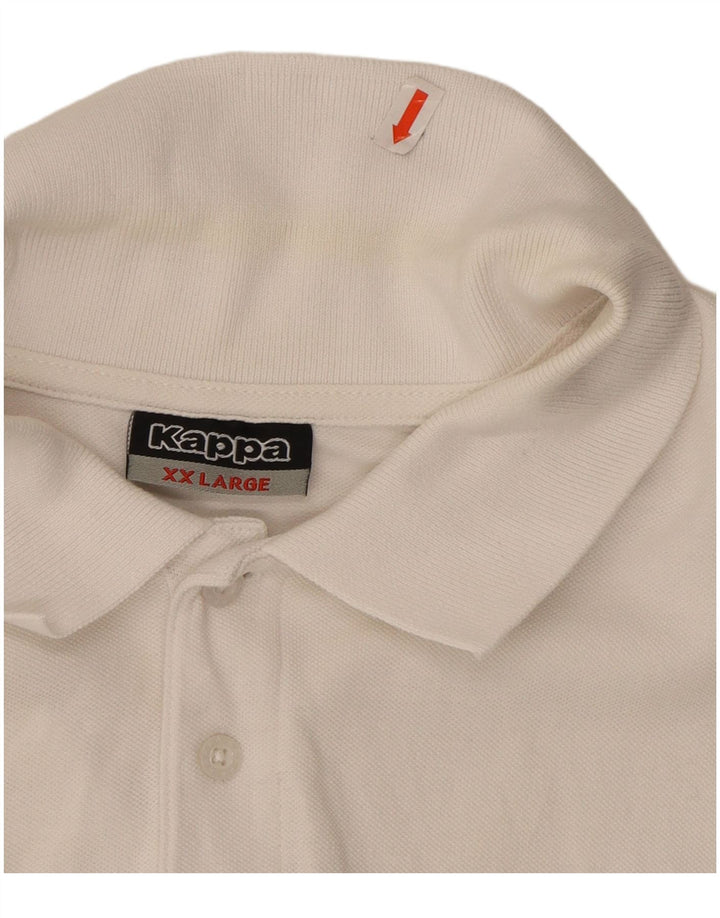 KAPPA Mens Polo Shirt 2XL White Cotton