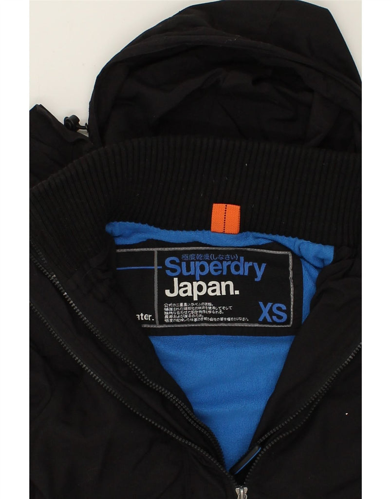 SUPERDRY Womens Hooded Windbreaker Jacket UK 6 XS Black Nylon | Vintage Superdry | Thrift | Second-Hand Superdry | Used Clothing | Messina Hembry 