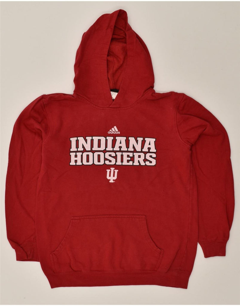 ADIDAS Womens Indiana Hoosiers Graphic Hoodie Jumper UK 18 XL Red Cotton | Vintage Adidas | Thrift | Second-Hand Adidas | Used Clothing | Messina Hembry 