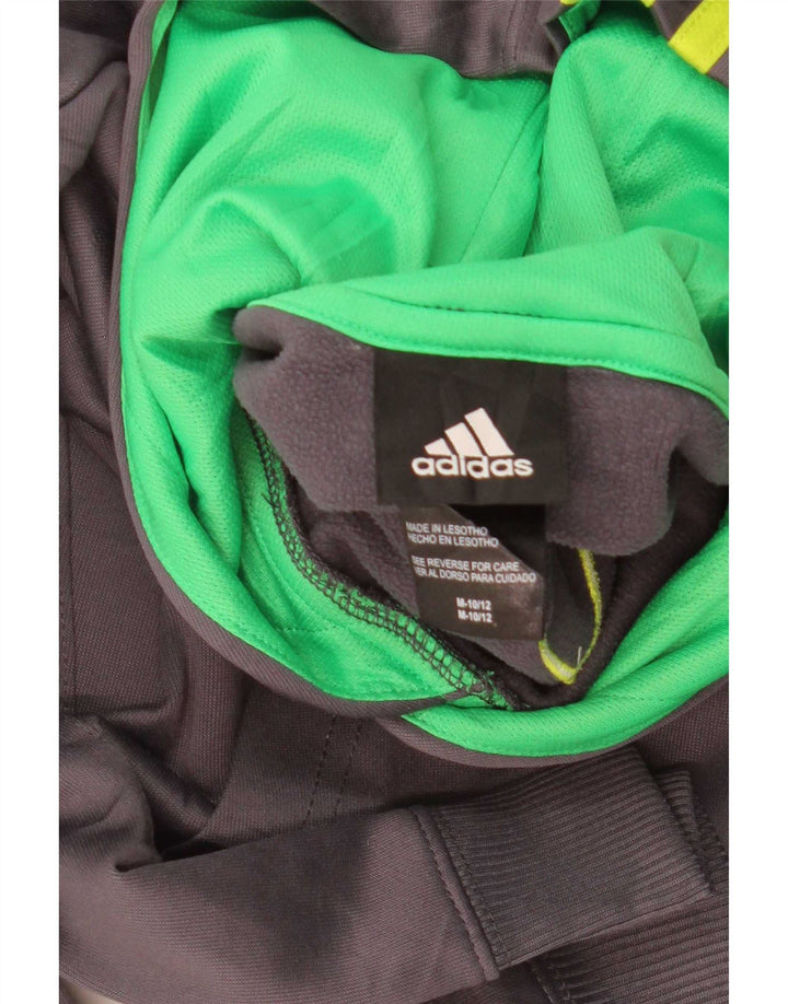 Adidas Mens Graphic Hoodie Jumper Medium Grey Colourblock Polyester
