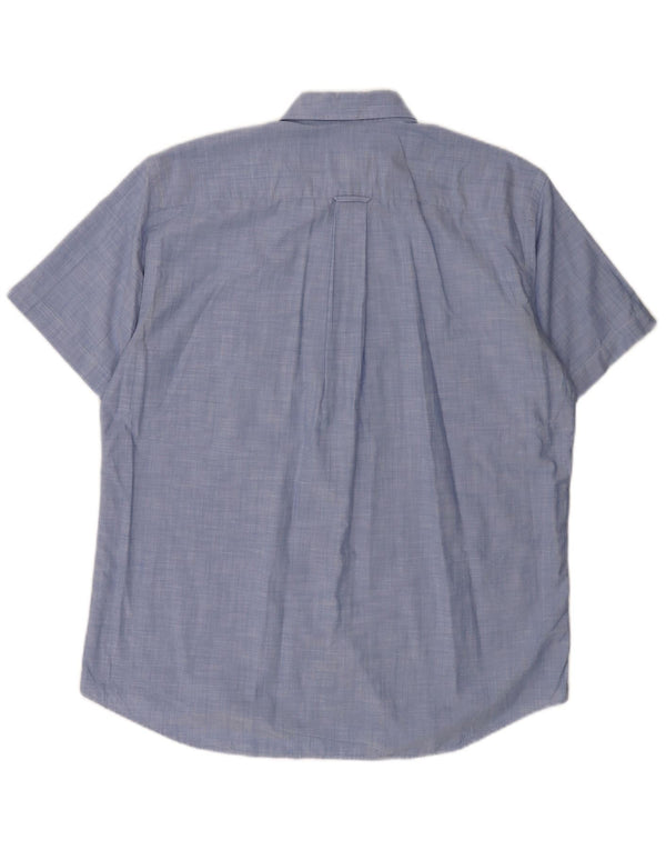 LACOSTE Mens Short Sleeve Shirt Size 40 Medium Blue Cotton