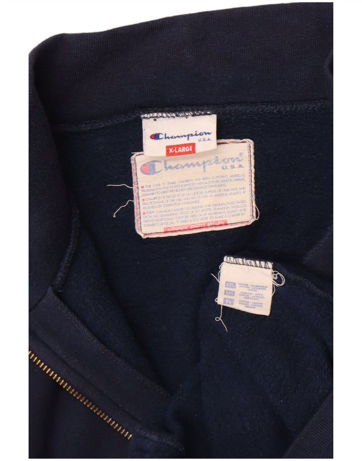 Champion Mens Tracksuit Top Jacket XL Navy Blue Cotton
