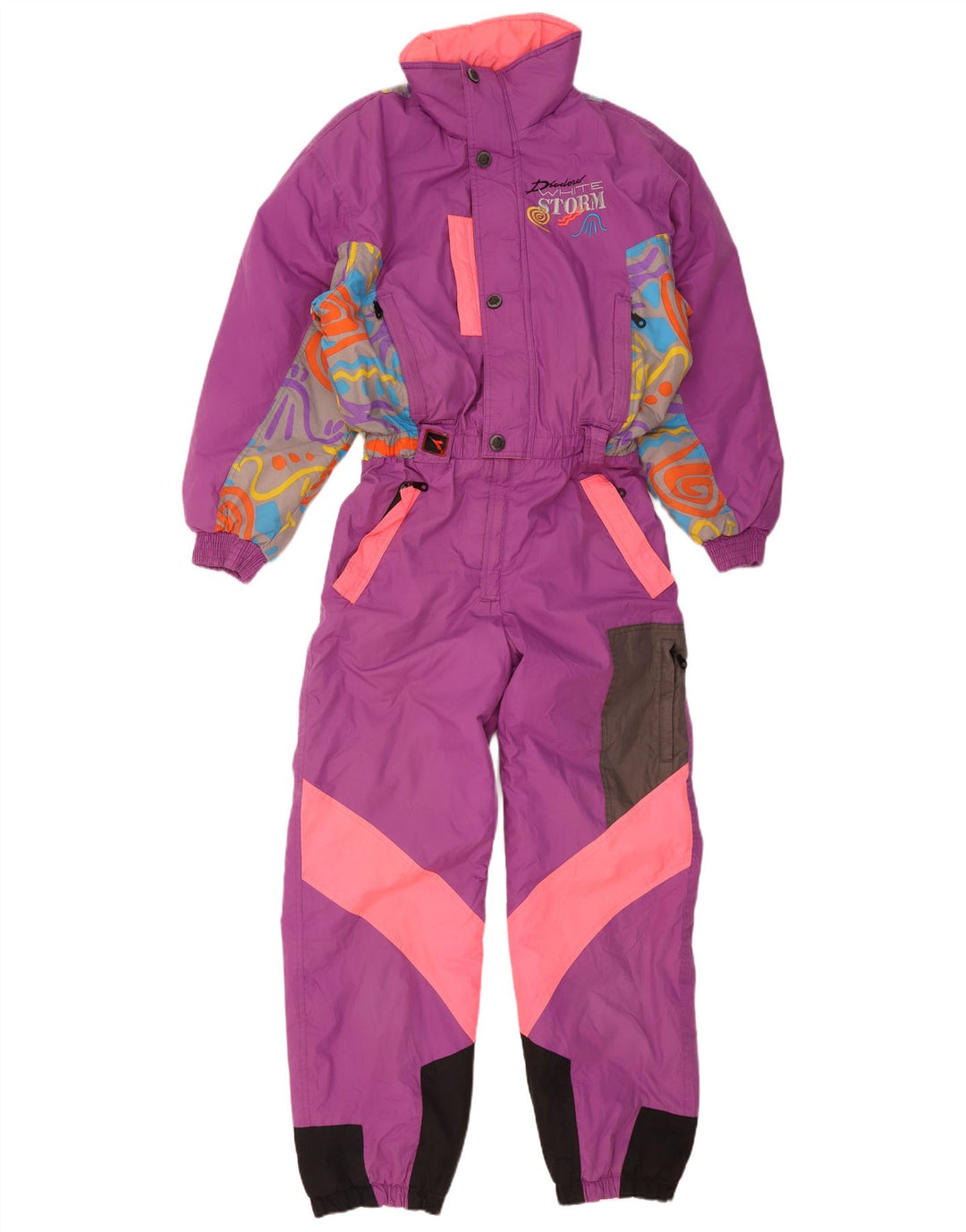 Diadora Womens Hooded Oversized Ski Jumpsuit UK 14 Medium  Purple Polyester