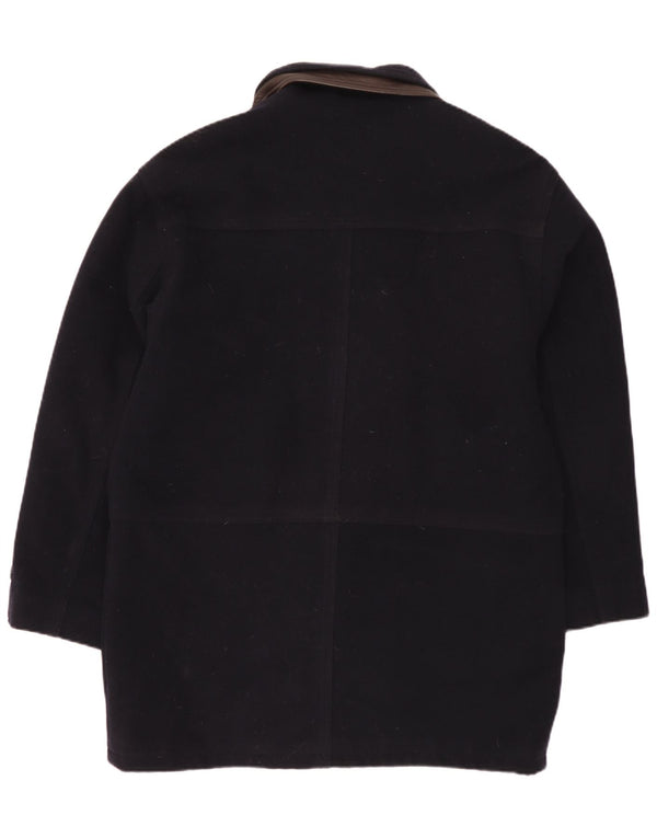 Douglas Mens Overcoat IT 50 Large Navy Blue Wool