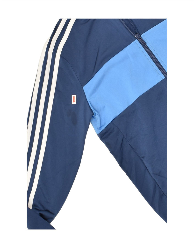 ADIDAS Boys Tracksuit Top Jacket 11-12 Years Blue Colourblock Polyester | Vintage Adidas | Thrift | Second-Hand Adidas | Used Clothing | Messina Hembry 