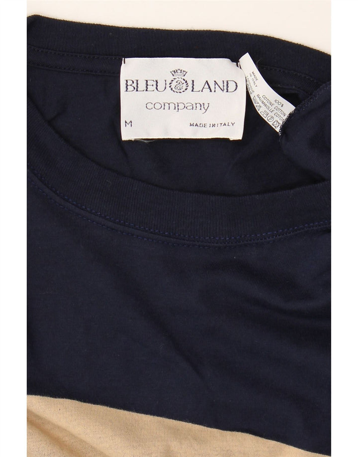 Vintage Mens Graphic T-Shirt Top Medium Navy Blue Cotton