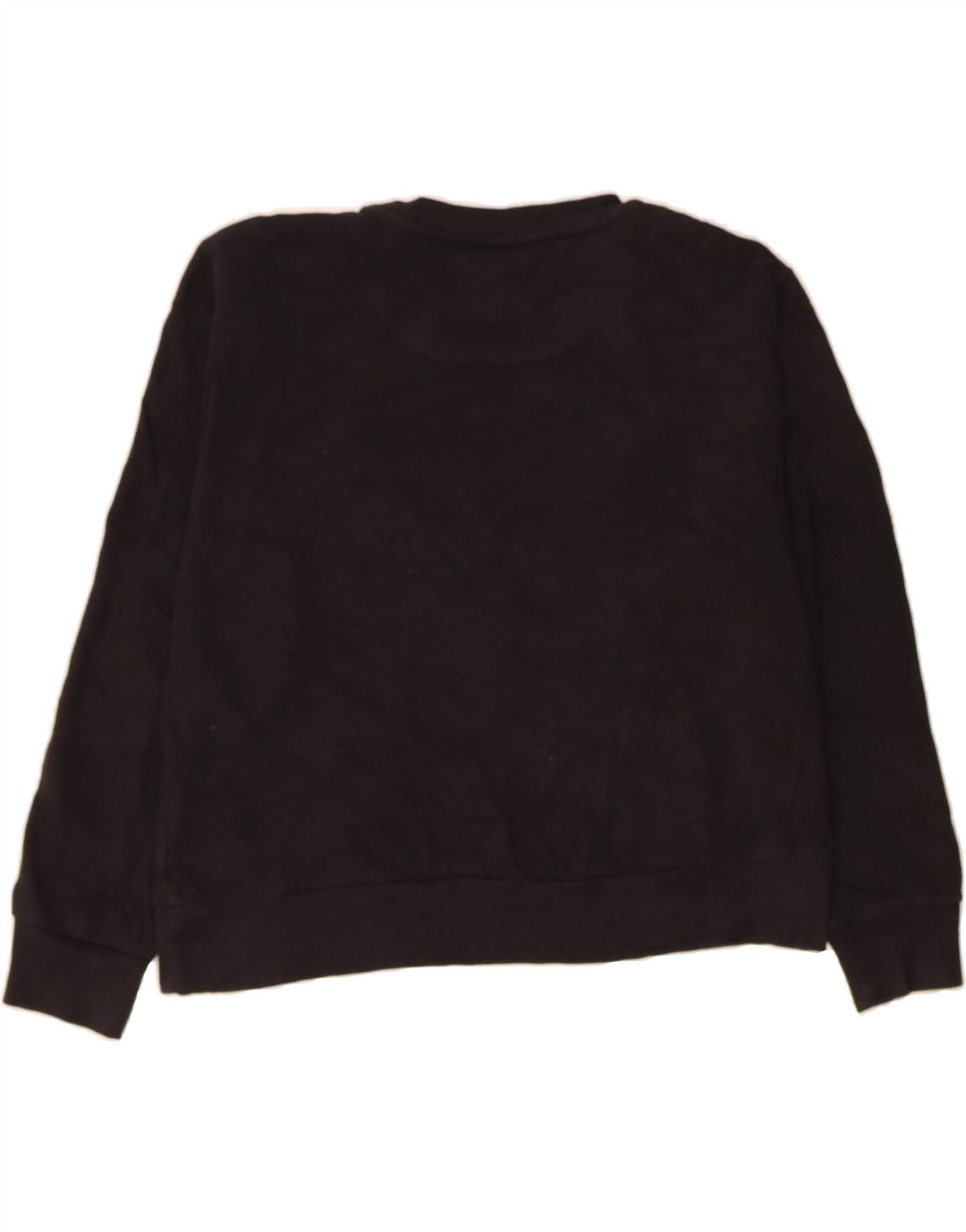 DKNY Womens Oversized Crop Graphic Sweatshirt Jumper UK 14 Medium Black Vintage Dkny and Second-Hand Dkny from Messina Hembry 