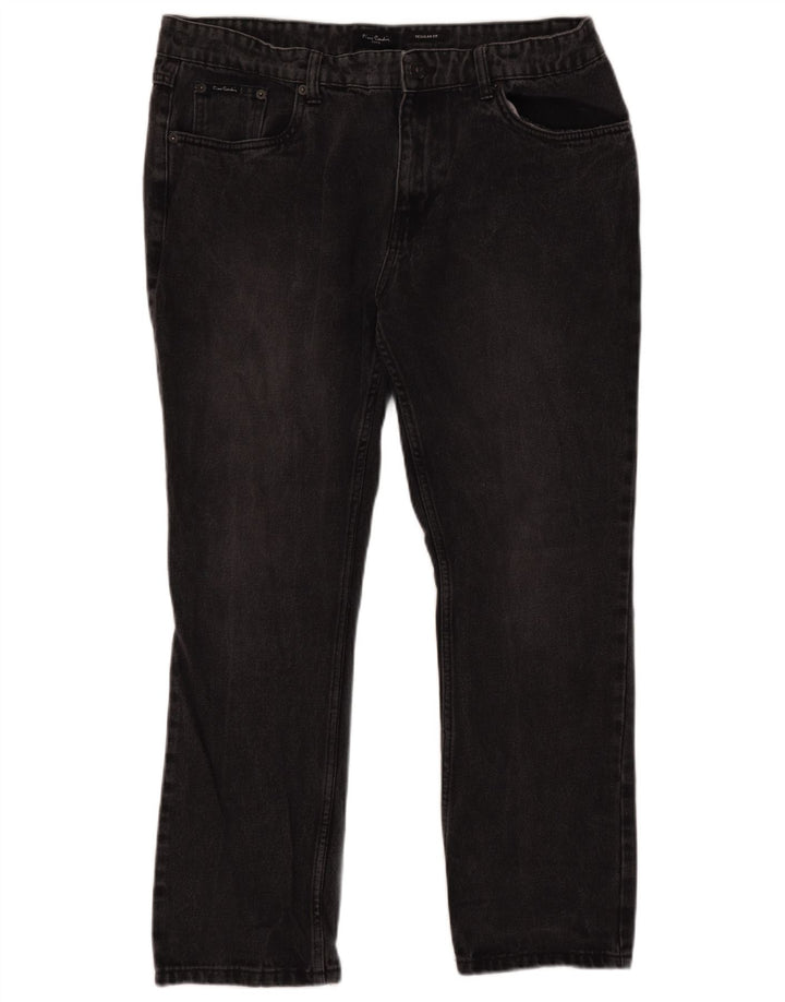 PIERRE CARDIN Mens Straight Jeans W38 L29  Black Cotton