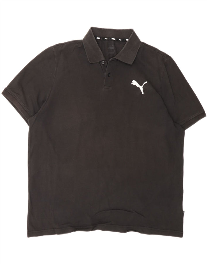 PUMA Mens Polo Shirt XL Black Cotton Vintage Puma and Second-Hand Puma from Messina Hembry 