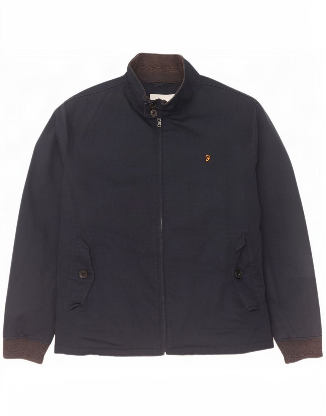 Farah Mens Bomber Jacket UK 40 Large Navy Blue Cotton