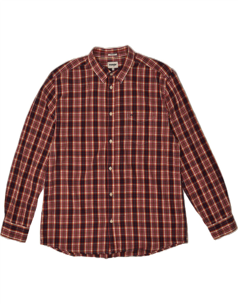 WRANGLER Mens Regular Fit Shirt 2XL Red Check Cotton | Vintage Wrangler | Thrift | Second-Hand Wrangler | Used Clothing | Messina Hembry 