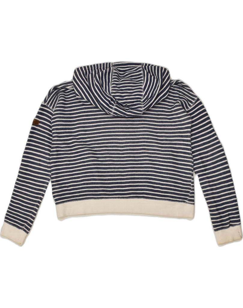 ROXY Womens Hoodie Jumper UK 10 Small Navy Blue Striped Cotton | Vintage Roxy | Thrift | Second-Hand Roxy | Used Clothing | Messina Hembry 