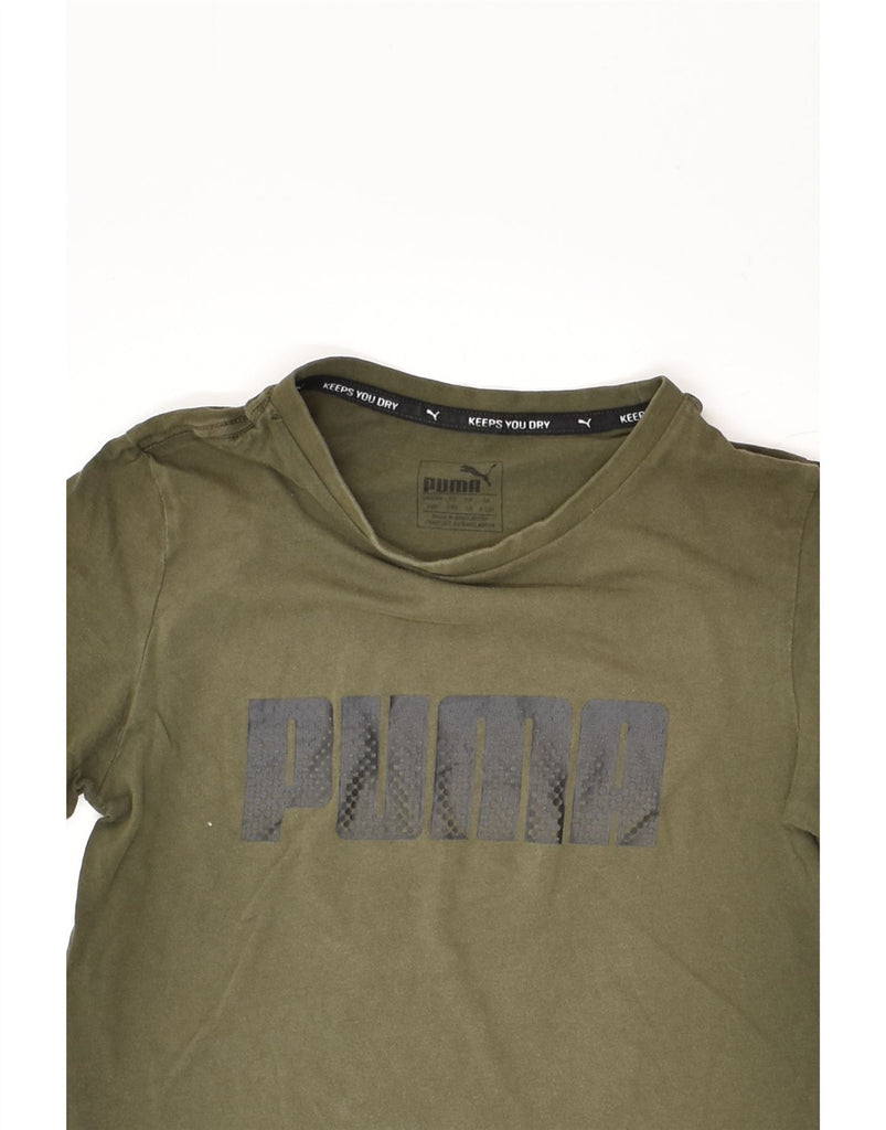 PUMA Boys Graphic T-Shirt Top 9-10 Years Green Cotton | Vintage Puma | Thrift | Second-Hand Puma | Used Clothing | Messina Hembry 