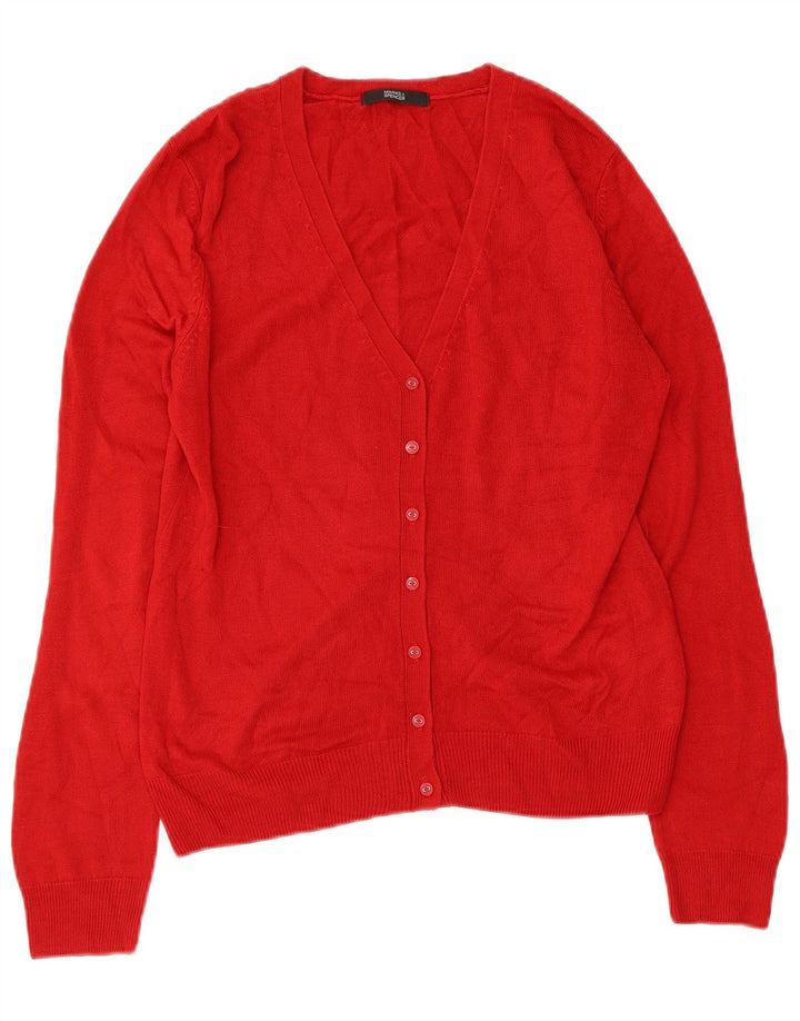 MARKS & SPENCER Womens Cardigan Sweater UK 12 Medium Red Acrylic