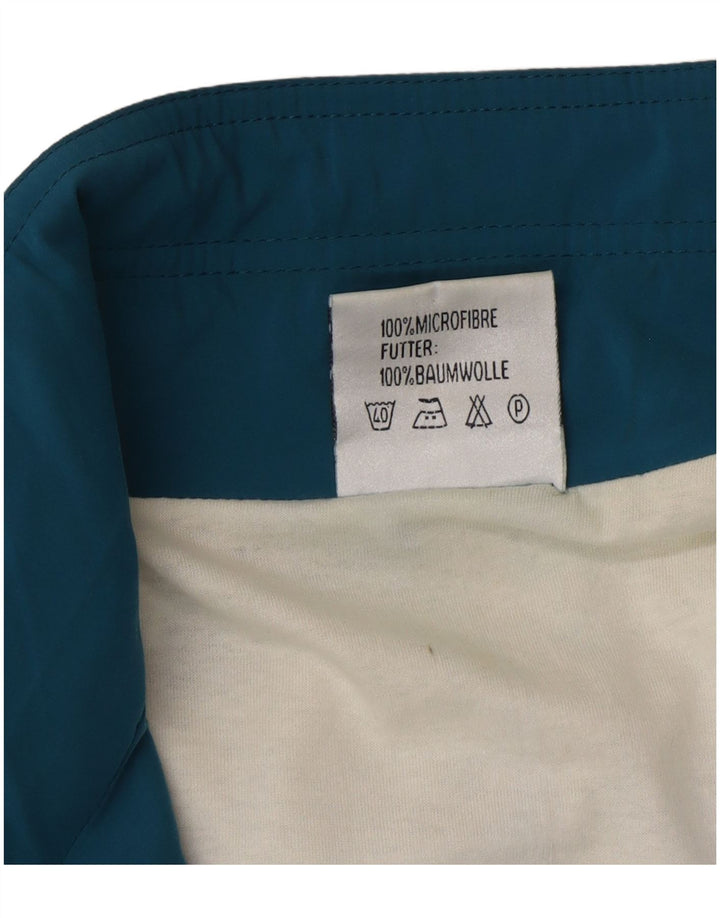 Vintage Mens Tracksuit Top Jacket Large Blue Colourblock Microfibers