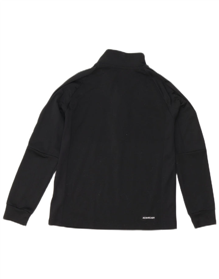 Adidas Boys Aeroready Zip Neck Pullover Tracksuit Top 9-10 Years Black