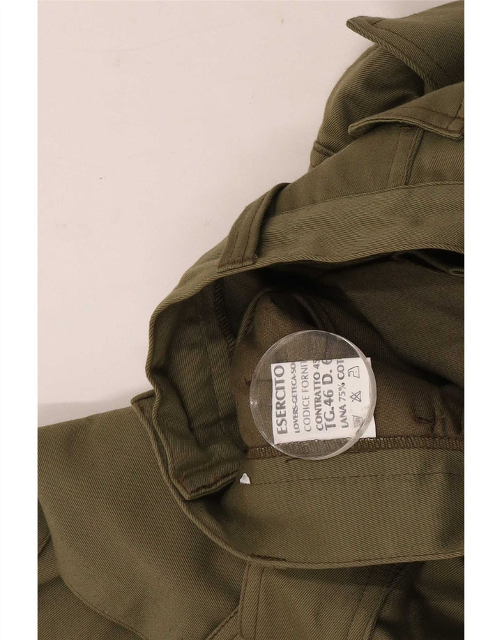 Esercito Mens Capri Cargo Trousers IT 46 Small W30 L18 Khaki Wool