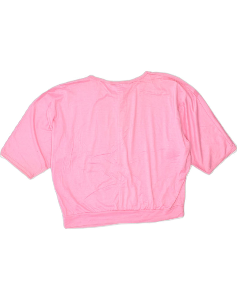 VINTAGE Womens Batwing Crop Top IT 44 Medium Pink Cotton | Vintage Vintage | Thrift | Second-Hand Vintage | Used Clothing | Messina Hembry 