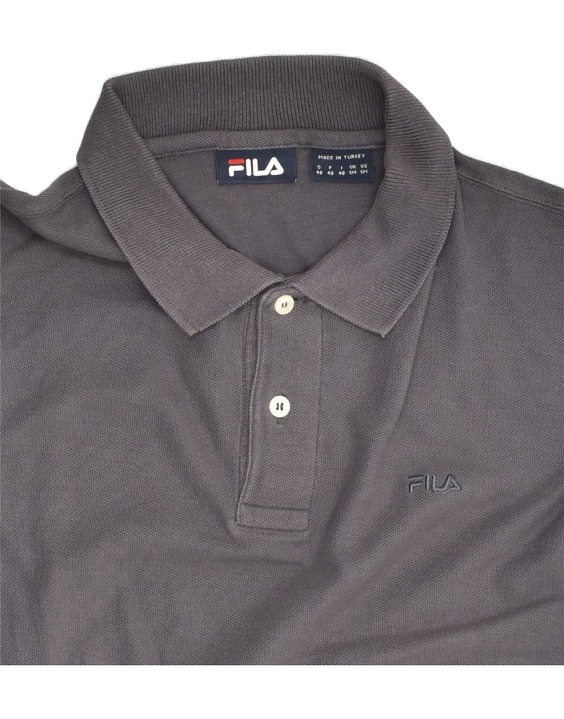 FILA Mens Long Sleeve Polo Shirt Small Grey Cotton | Vintage Fila | Thrift | Second-Hand Fila | Used Clothing | Messina Hembry 