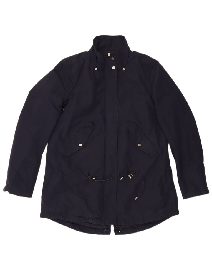 Mango Womens Parka Jacket UK 10 Small Navy Blue