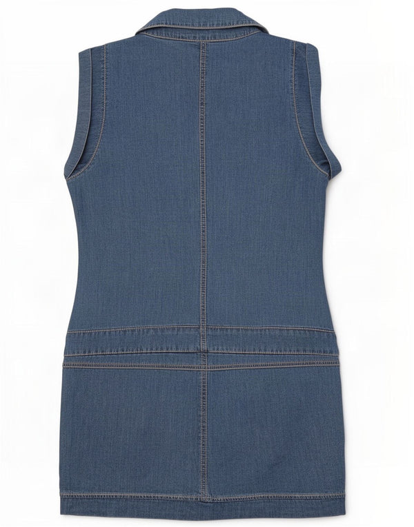 Benetton Womens Denim Dress UK 6 XS Blue Cotton