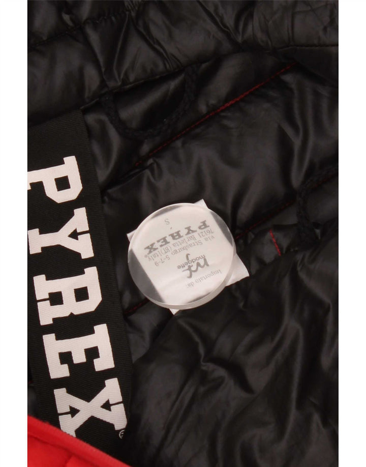 Pyrex Womens Graphic Hooded Padded Jacket UK 10 Small Red Polyester