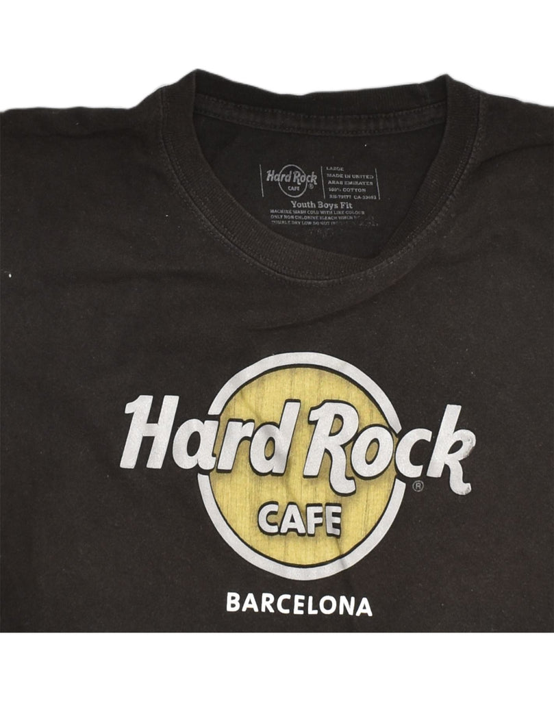 HARD ROCK CAFE Womens Barcelona Graphic T-Shirt Top UK 14 Large Black | Vintage Hard Rock Cafe | Thrift | Second-Hand Hard Rock Cafe | Used Clothing | Messina Hembry 