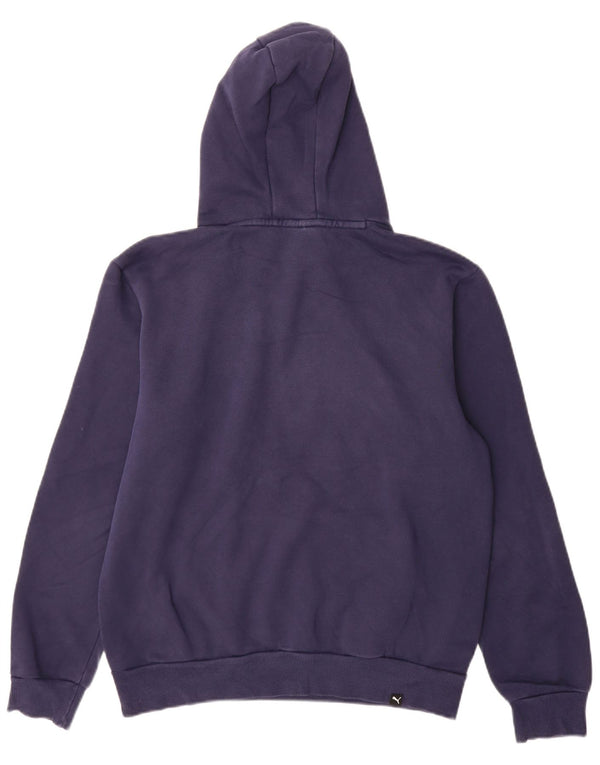 Puma Mens Graphic Hoodie Jumper Small Navy Blue Cotton