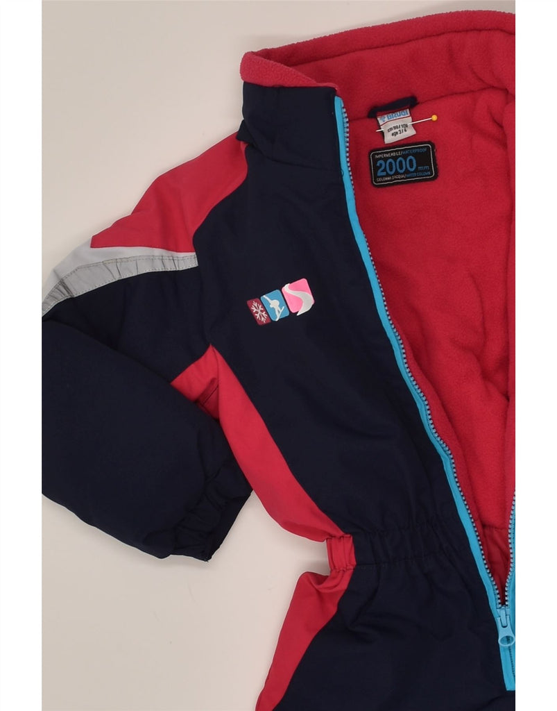 BRUGI Girls Ski Jumpsuit 3-4 Years Navy Blue Colourblock | Vintage Brugi | Thrift | Second-Hand Brugi | Used Clothing | Messina Hembry 