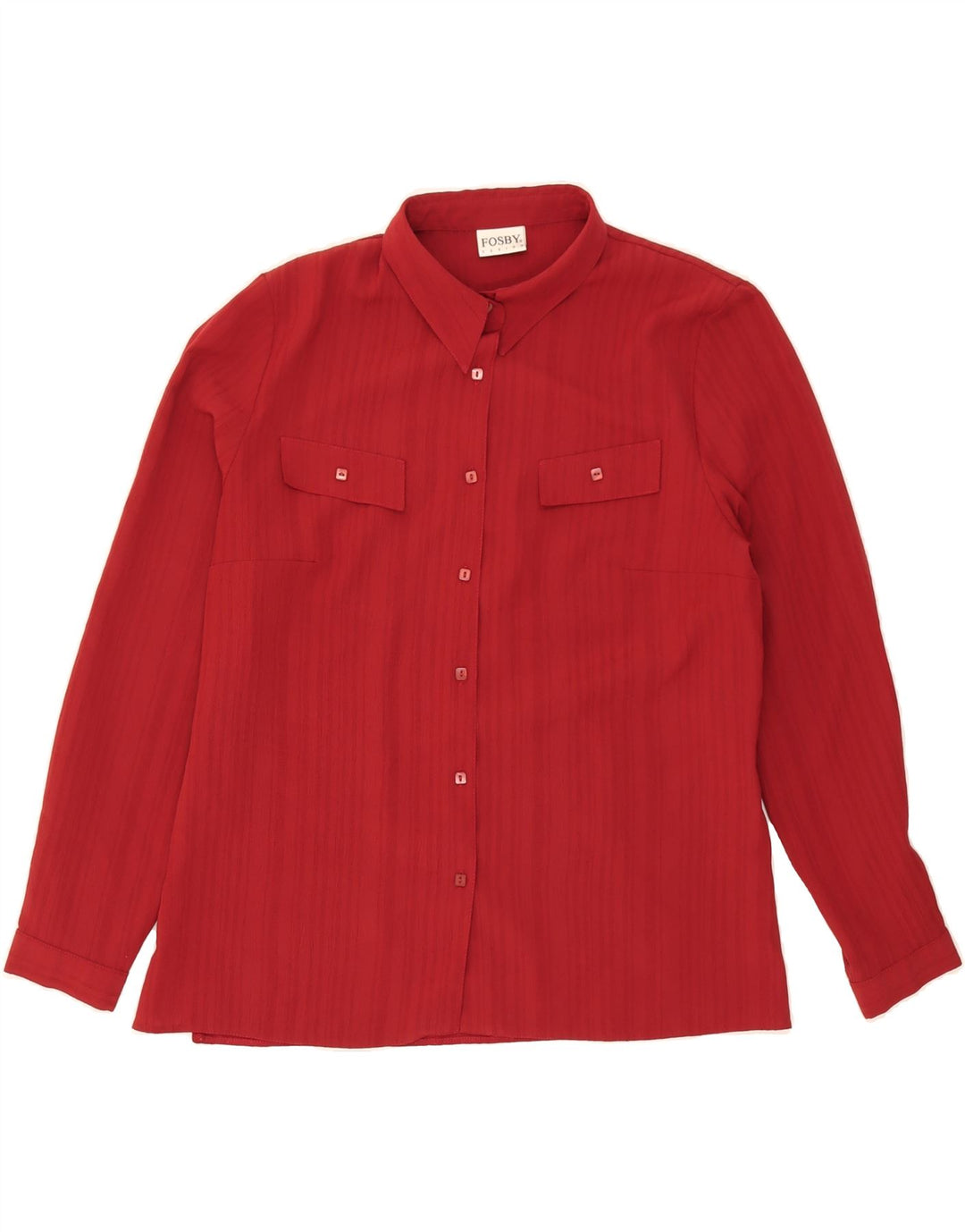 VINTAGE Womens Shirt Blouse UK 16 Large  Red Polyester Vintage Vintage and Second-Hand Vintage from Messina Hembry 