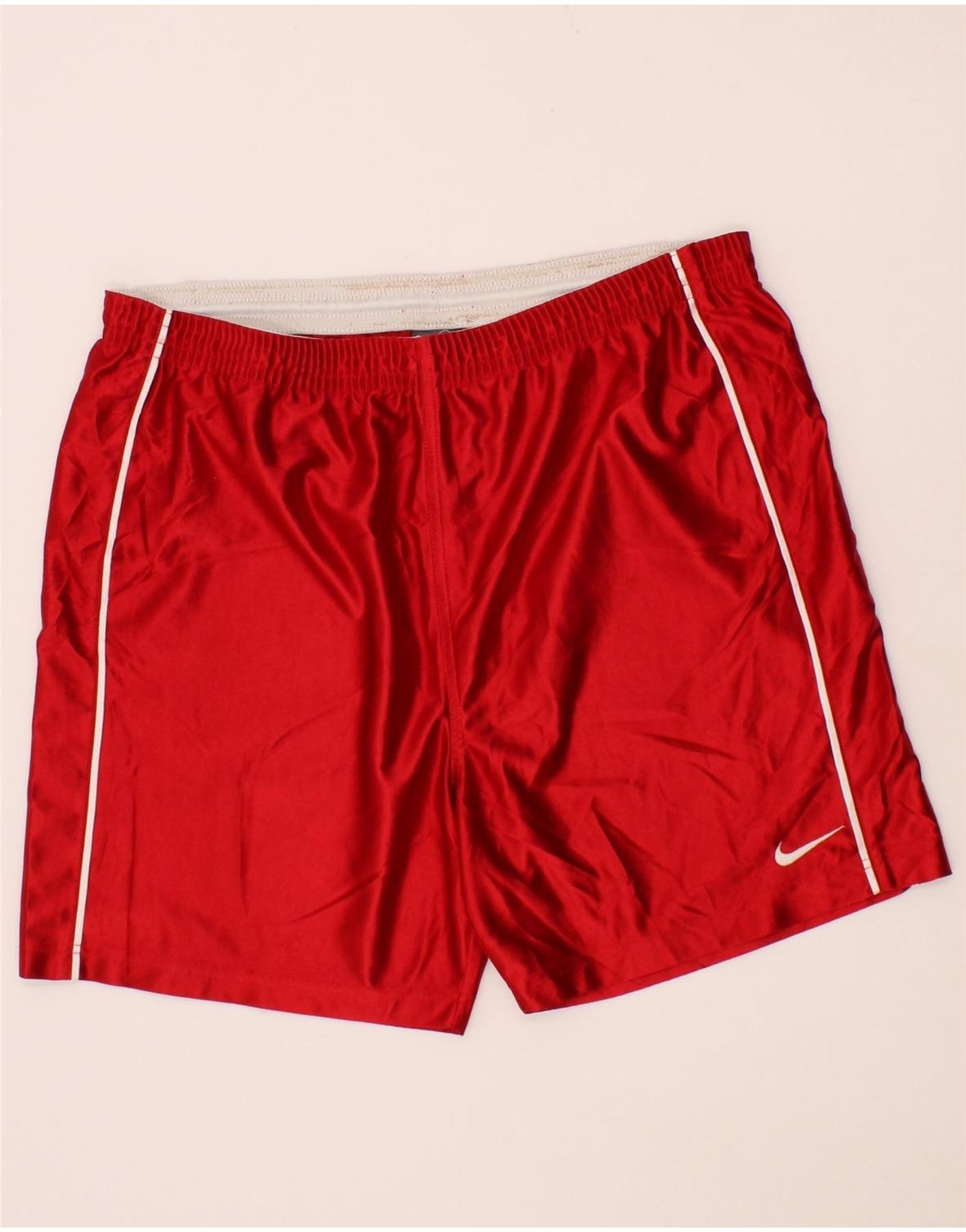 NIKE Mens Sport Shorts UK 42 44 Large Red Polyester Vintage Second Hand Clothing Online Messina Hembry