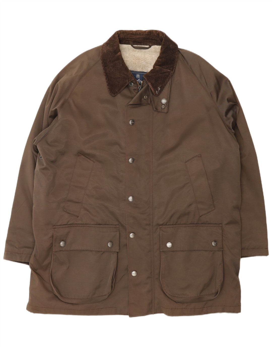 Corneliani Mens Sherpa Utility Jacket IT 56 3XL Brown Cotton