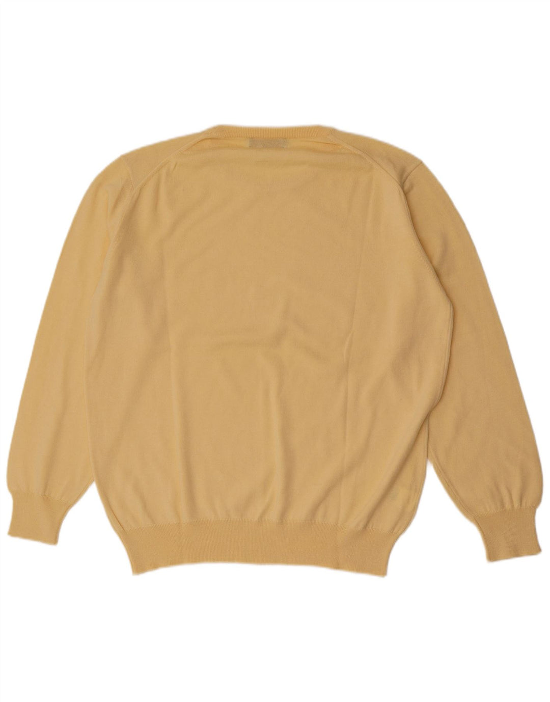 Il Granchio Mens Crew Neck Jumper Sweater Large Yellow Virgin Wool