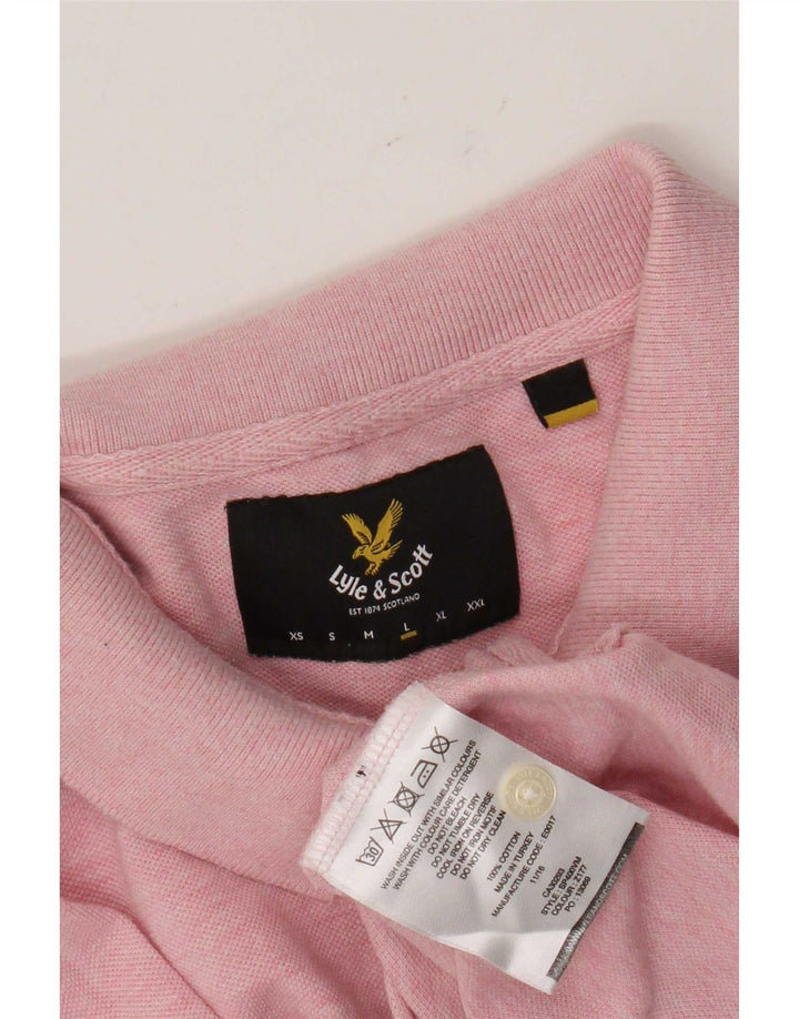 Lyle & Scott Mens Polo Shirt Large Pink Cotton