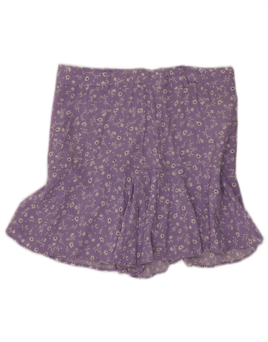 Zara Womens Mini Skirt Medium W28 Purple Floral Viscose