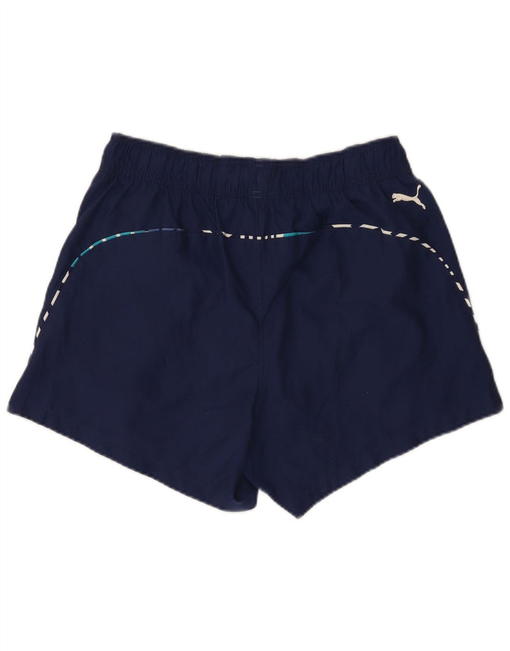 Puma Mens Graphic Sport Shorts Medium Navy Blue Polyester